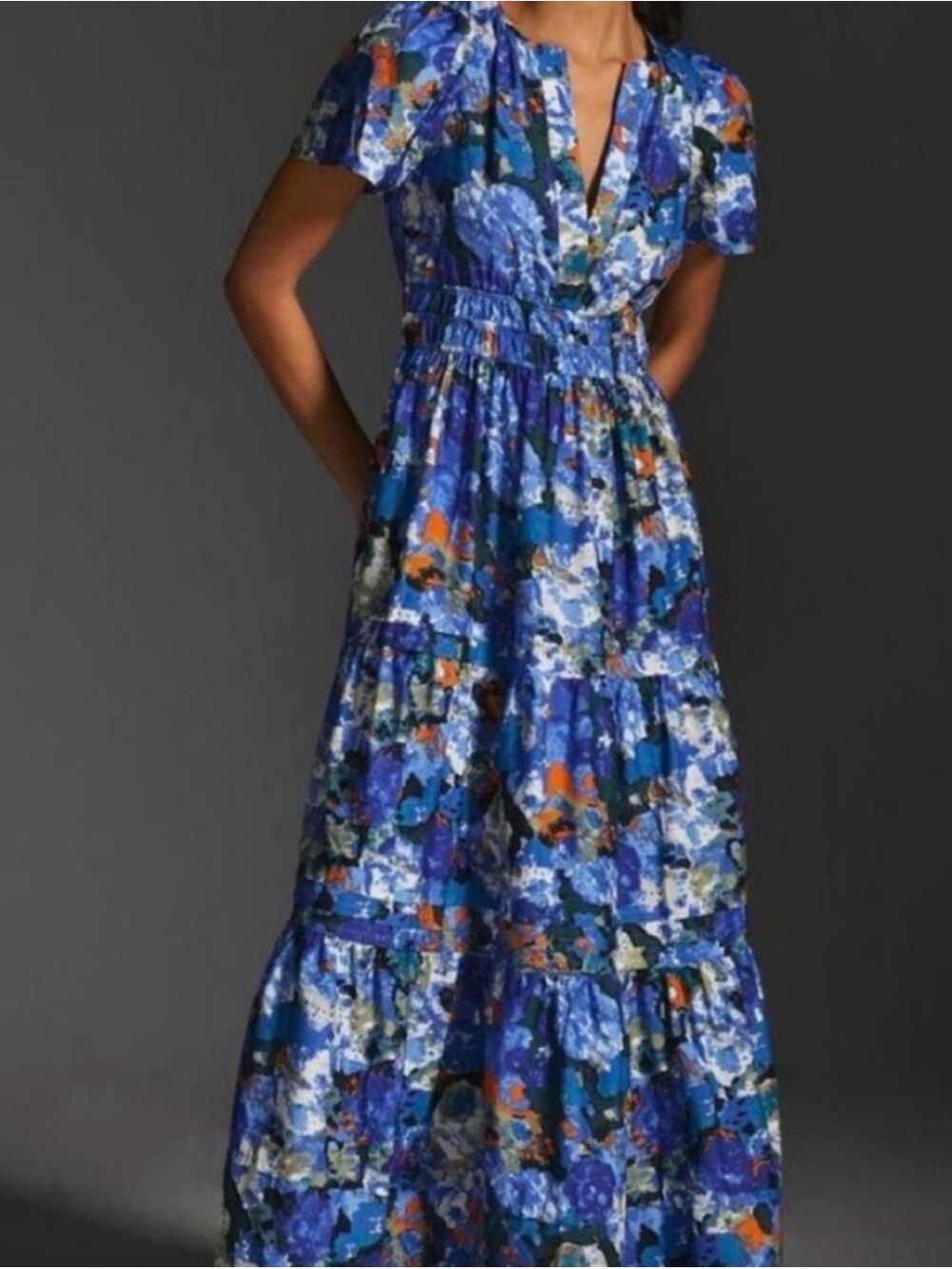 Anthropologie Somerset Maxi Dress in Blue Floral